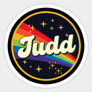 Judd // Rainbow In Space Vintage Style Sticker